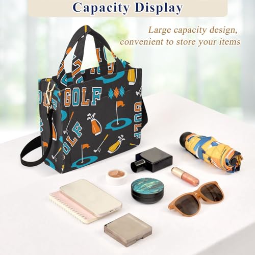 Golf Tote Bag for Women Corduroy Crossbody Shoulder Purse Satchel Bags for Office Work Travel 13.7 * 4.9 * 12.2IN 5