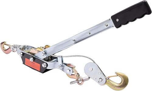 Miniatura 9 de Extractor de palanca manual de trinquete HD de 2 toneladas de 4400 libras, extractor de mano resistente que viene con 2 ganchos de cable