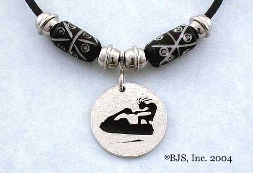 Jet Ski Kokopelli Necklace - Sterling Silver Water Sports Jewelry