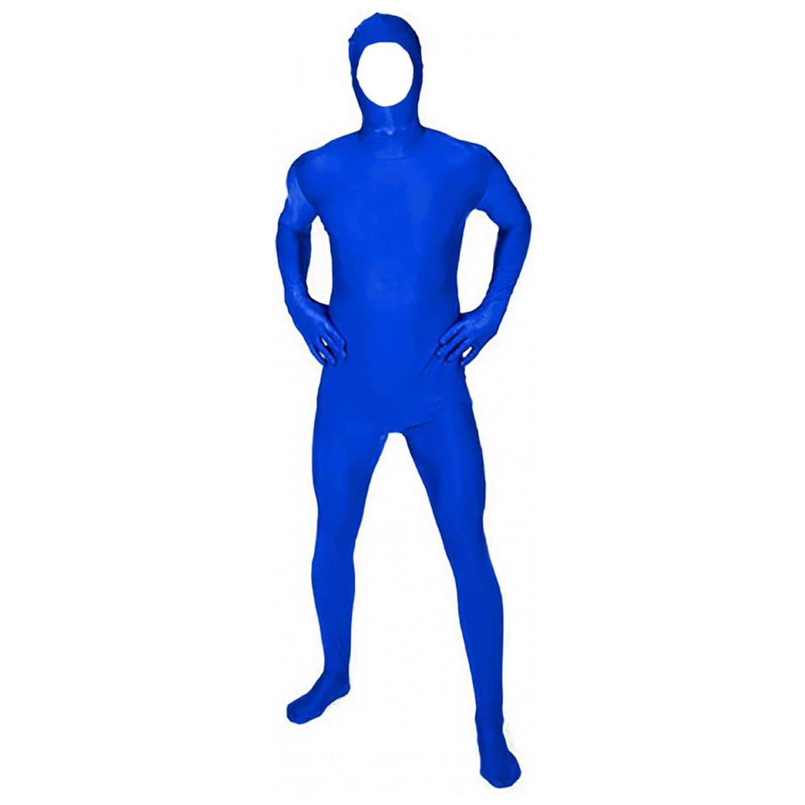 Orange Jumpsuit Costume Adult for Halloween Party Cosplay Costumes Zentai Bodysuit Full Body 2nd Skin Tight Suit Open Face Full Body Suits Stretch Outfits Cosplay Party Performance Outfits (Blue, XL)