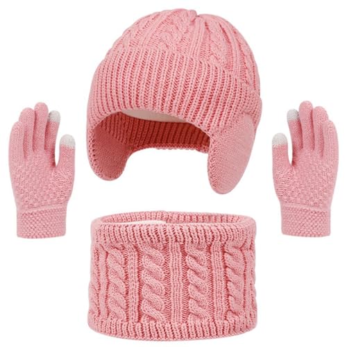 Chapeau hiver bébé contre le froid avec gants et tour de cou