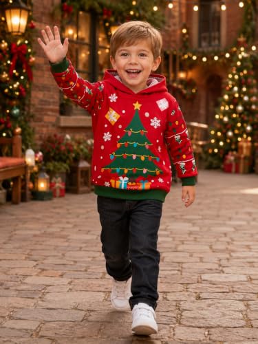 Image of Akyzic Baby Boys Dinosaurs Hoodie Boys Shark Pullover with Pocket Kids Truck Warm Sweatshirt Sweater