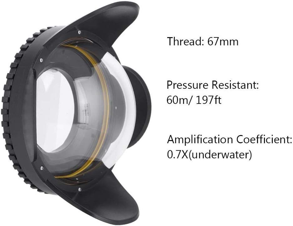 Flash Deals - 80% OFF Mcoplus 60M/200ft 67mm Wide Angle Lens, Fisheye Shade Underwater Dome Port Housing for Diving, Surfing,Skiing Flash Deals - 70% OFF Mcoplus 60M/200ft 67mm Wide Angle Lens, Fisheye Shade Underwater Dome Port Housing for Diving, Surfing,Skiing