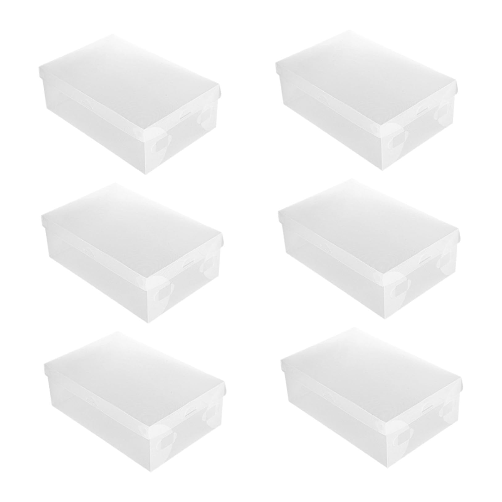 Cabilock Scatola Portascarpe in Plastica Bianca 6 Pezzi Coperchio Trasparente Antipolvere 33x20x12 Cm Organizer per Riporre Scarpe in Casa e Mensola