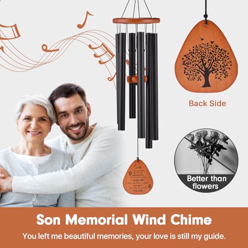 Image of AMBOBE Memorial Sympathy Gifts for Loss of Son, 32 inch Memorial Wind Chimes for Loss of Son Sympathy Gifts, Remembrance /Bereavement Gifts for Loss of Son, Windchimes in Memory of Son