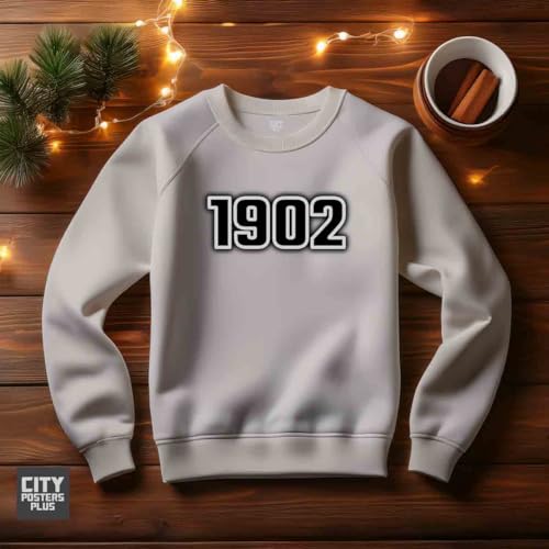 Sweatshirt 1902 unisexe gris molletonné col rond mode urbaine