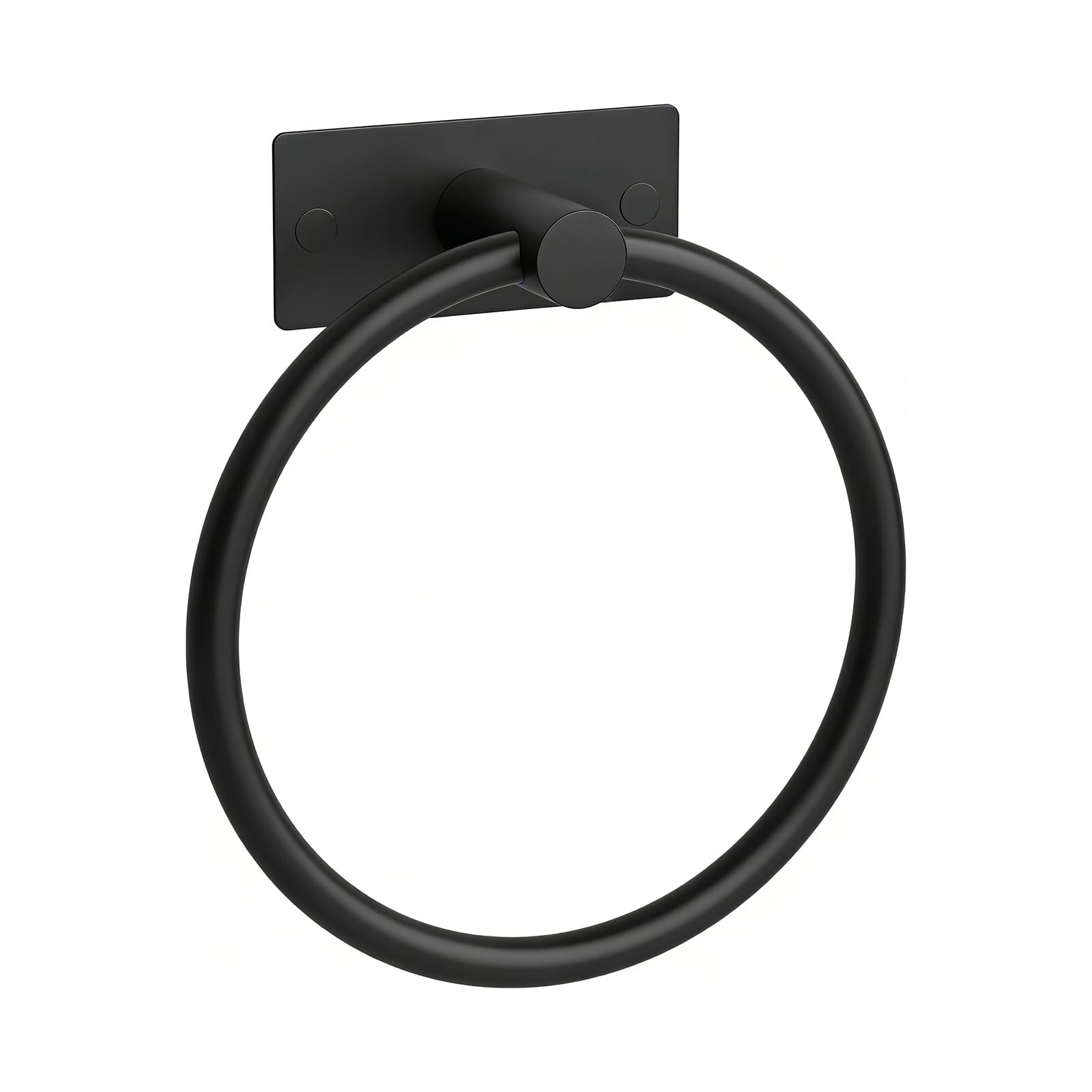 Ibergrif M34455B Towel Racks Adhesive, Two Installation Methods (Adhesive and Drilling), Drill-Free Bath Ring Towel Rack, Stainless Steel, Black