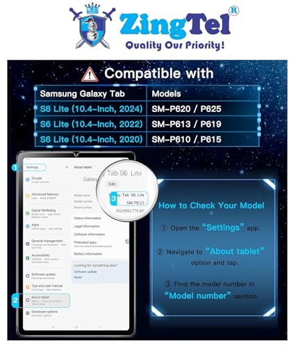 Image of Screen Guard Designed For Samsung Galaxy S6 Lite 10.4 inch (2024 /2022 /2020) Nano Fiber Tempered Glass Screen Protector Flexible, HammerProof & Shatterproof