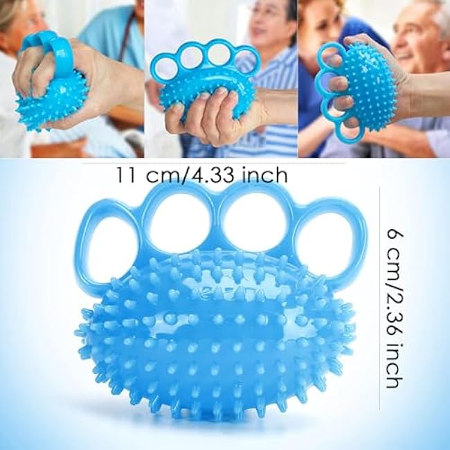 AKOAK 1 Pack Finger Massage Ball Grip Strength Trainer is Ideal for Muscle and Hand Massage for Stress Relief and Rehabilitation of Men and Women (Blue)