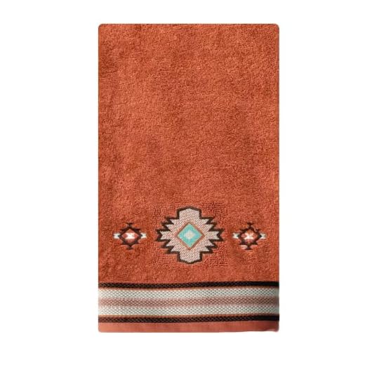 SKL Home Southwest Sunset 100% Cotton Premium Bath Towel, 470 GSM, Embroidered, Soft & Absorbent, Rust