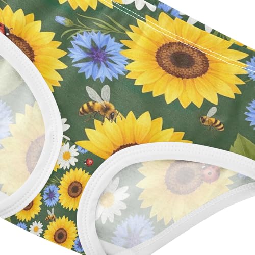 Yellow Sunflowers Toddler Girls Underwear, Underwear for Girls, 2T–8 Years 5