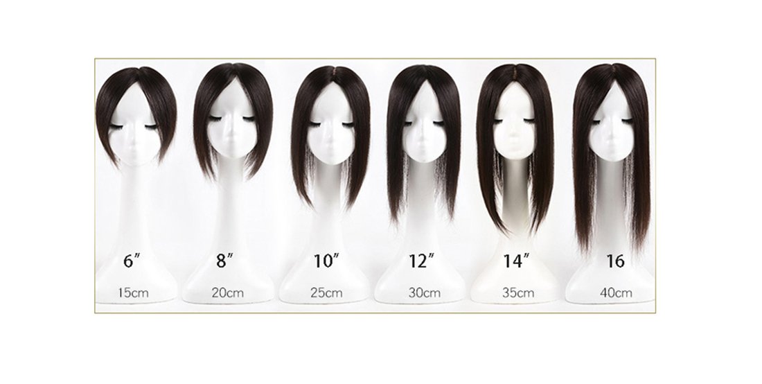 Topper di capelli umani per il diradamento dei capelli, 7,6 x 11,9 cm, legati a mano, capelli Remy