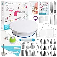 Wenburg, set di accessori per torte - Piatto girevole per torte - Set da forno con molti accessori per la decorazione delle torte. Set con piatto girevole e beccucci (Delight)