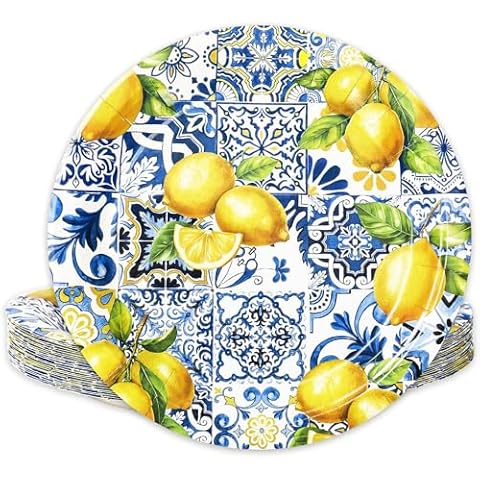 JarThenaAMCS Lemon Disposable Plates Cover