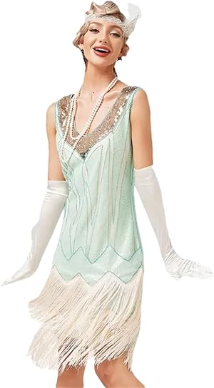 Fransen Swing Kleid, mehrschichtige Quasten