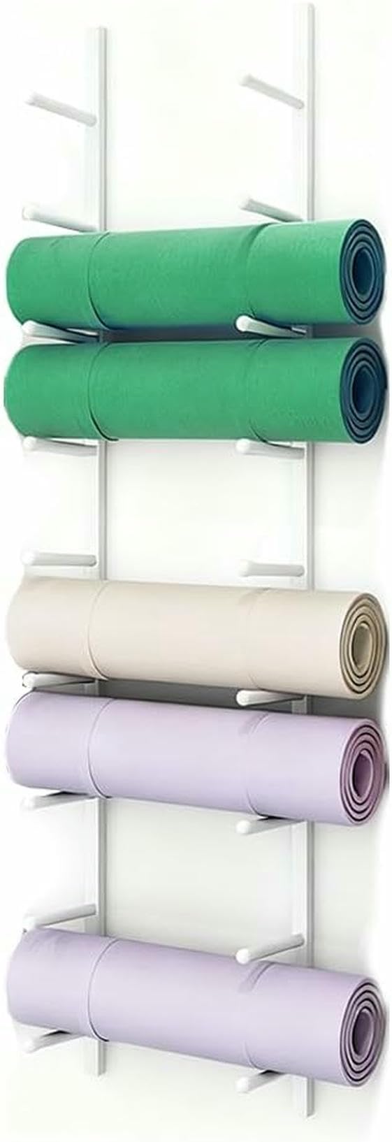 Soporte de pared para esterilla de yoga, estante de almacenamiento de metal multicapa para uso doméstico y estudio