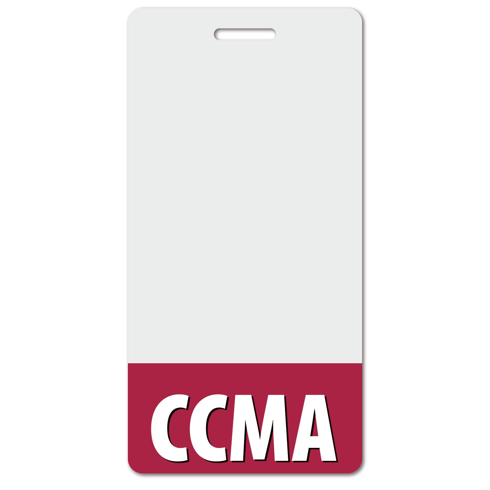 CCMA Heavy Duty Vertical Burgundy (1 Pack) - Spill & Tear Proof Cards - 2 Sided USA Printed Quick Role Identifier ID Tag Backer by BadgeZoo
