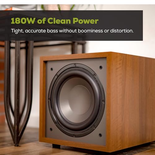 Image of Dayton Audio Classic CS1000 - 10 inch 180W Powered Subwoofer with Class-D Amplifier, Deep Bass and Clean Design for Home Theater & Music - Wood