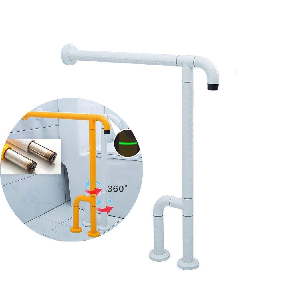 Marco de aseo asideros de aseo Barra de seguridad for ducha, pasamanos en forma de T, pasamanos de pared for baño, pasamanos de nailon antideslizante for personas mayores(White)