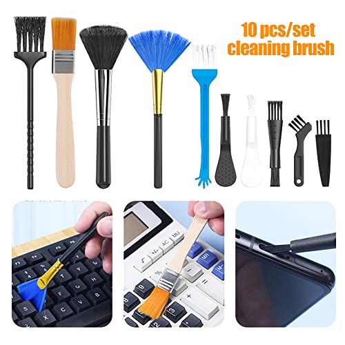 Pilarmuture Small Portable Anti Static Brushes, Keyboard Cleaning Brush Kit Computer Cleaning Kit Laptop Cleaning For Mobile Phone Charging Port, Receiver And Other Gaps And Holes(Set Of 10) #TOP6