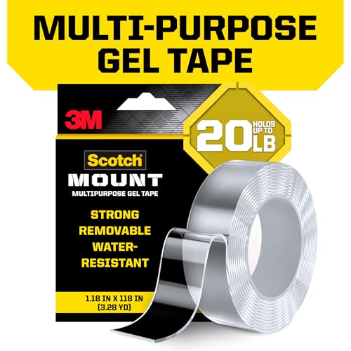Image of Scotch-Mount Multi-Purpose Gel Tape, Double-Sided Tape for Heavy Duty Applications, Removable Mounting Tape, Nano Tape, Water-Resistant Clear Mounting Tape, Holds up to 20 lbs, 6-Pack