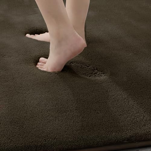 MINIDEAR Bathroom Rugs 24x17 Brown - Thick Memory Foam Bath Mat, Ultra Soft & Plush Fluffy, Non-Slip, Quick Dry, Absorbent Washable Floor Microfiber Mat for Tub, Home Decor Accessories by MINIDEAR - Used condition - Image 5