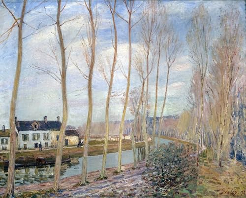 Toile Décor Art Mural Canal du Loing pour Ambiance Chambre Cocooning