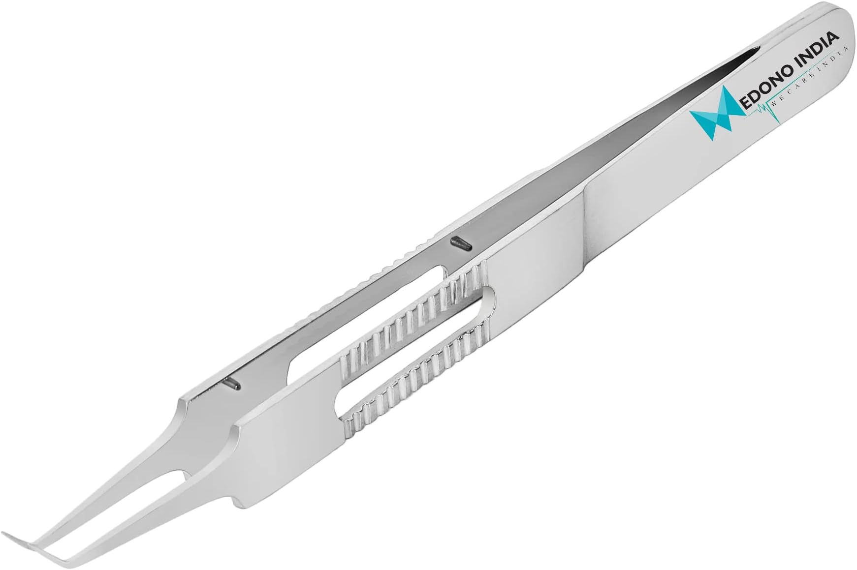 Hair Transplant (Angled) Fue Implanting Forceps 5"Inch Fine Tip Comfort Long Soft Grip Antirust Stainless Steel