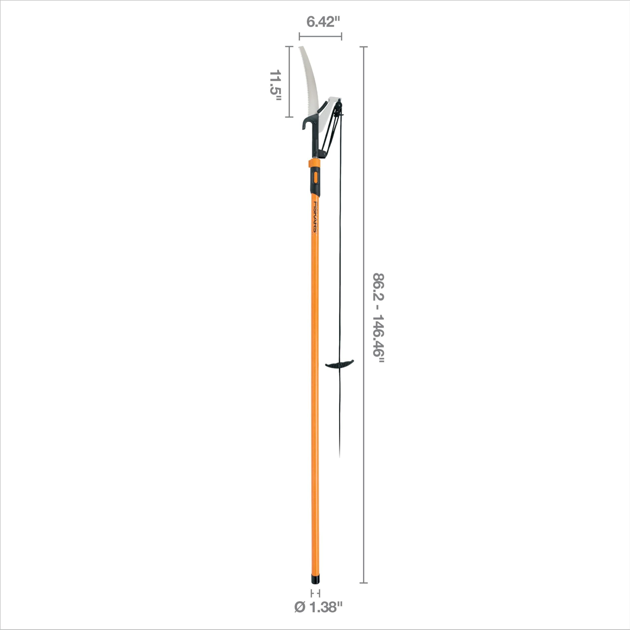 Fiskars 12 Foot Extendable Pole Saw & Pruner, Orange (393951-1001)