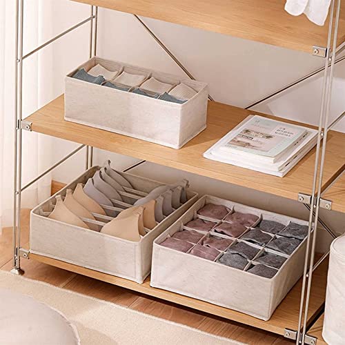 Knobco SUIYUWUJINCHANPINDIAN Foldable Cotton Goods Underwear Storage Box Closet Dividers Organizer Underwear Socks Drawer Storage Box thumb #2