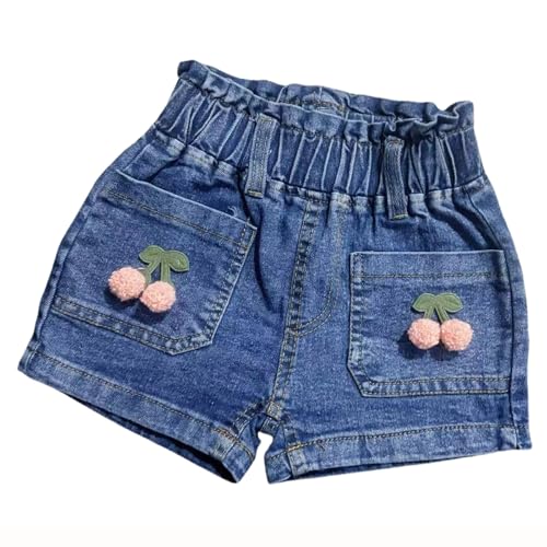 Short jean fille taille élastique et coton décontracté pour fillettes