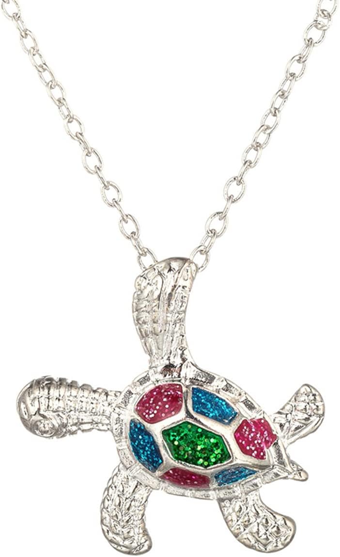 kelistom Sea Turtle Pendant Necklace for Women Men Silver Plated Link Chain Animal Jewlery