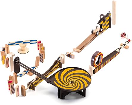 DJECO Zig & Go Wooden Domino Race Construction Set, 45 Pieces 35643