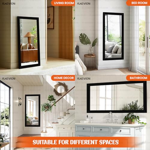 Image of Wall Hanging 3ft White Waterproof PVC Framed | Home Decor Wall Mounted Mirror for Bedroom Living Room Vanity Farmhouse | Wash Room Glass for Makup