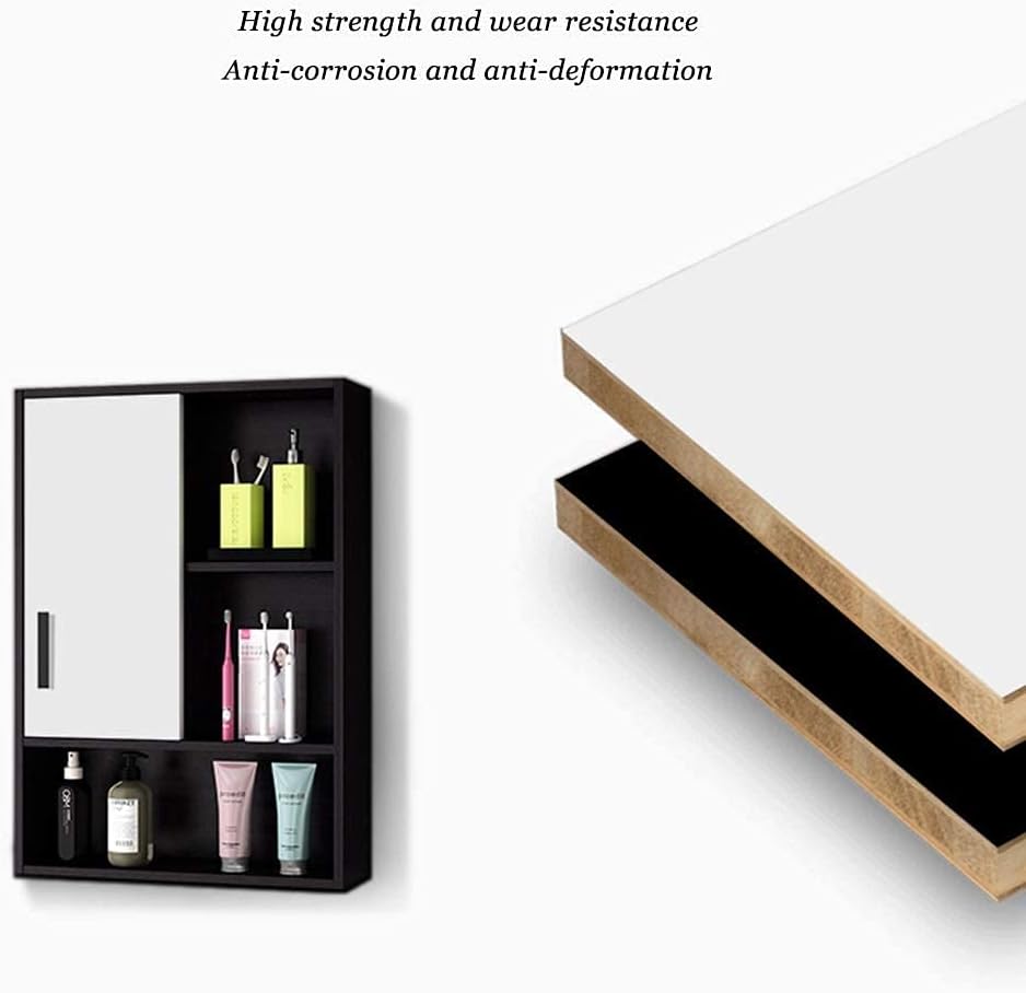 Bathroom Mirror Solid Wood Storage Box Wall-Mounted Mirror Cabinet Bathroom Mirror Cabinet (Color : White, Size : 70 * 14 * 80cm) (White 60 * 14 * 80cm)