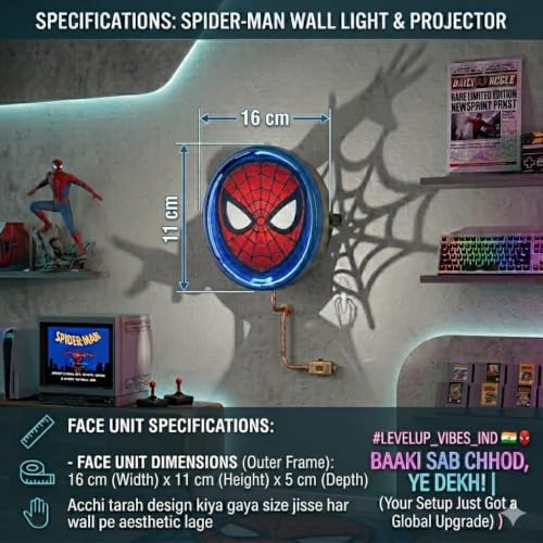Image of Roronoa Zoro Anime Shadow Lamp | One Piece Wanted Wall Light | LED Anime Wall Decor, Character Shadow Projection Lamp | Otaku Room Bedroom Decor (Spiderman Shadow Lamp)