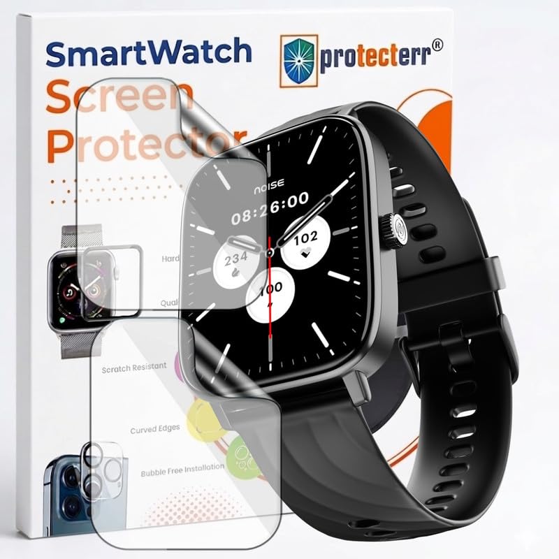 Image of 2-Pack Screen Protector for Noise Quad Call 1.81 inch Smartwatch - Flexible TPU Screen Guard, HD Clear, Anti Scratch, Bubble Free, Full Coverage Film - Not Tempered Glass