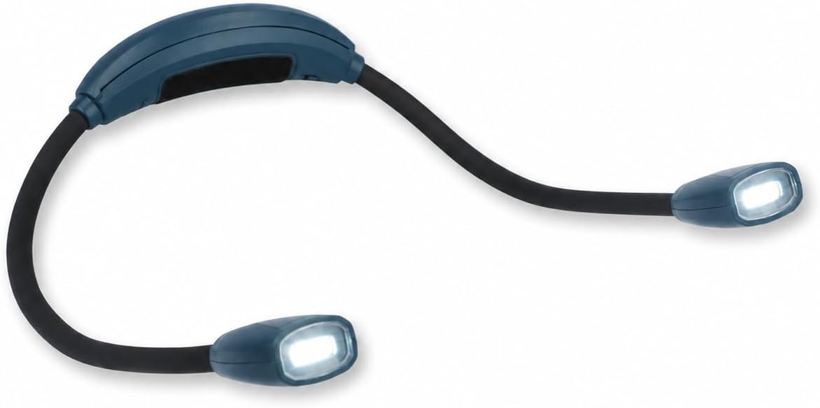 Carson COB LED Hands Free Neck Light | Adjustable Arms, 3 Brightness Settings,White and Red Lighting Modes (NL-30)