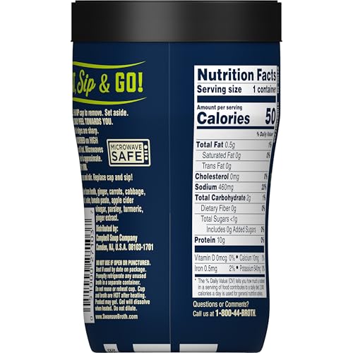 Image of Swanson Sipping Bone Broth, Chicken Bone Broth with Ginger & Turmeric, 10.75 Ounce Sipping Cup (Pack of 4)