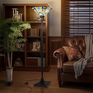 Capulinatiffanytorchierefloorlamp70inchestallindustrialpolegreenbluerusticstylestainedglasstorchstandinglightdecorforlivingroombedroomfarmhousehomeoffice Urban Country Home Decor Capulina tiffany torchiere floor lamp 70 inches tall industrial pole green blue rustic style stained glass torch standing light decor for living room bedroom farmhouse home office urban country home decor