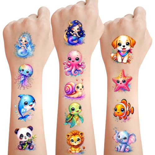 144 PCS Cute Animal Temporary Tattoo Stickers for Party Accessories