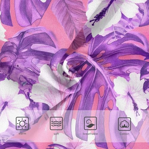 Joisal Toddler Girls Underwear 2t Cotton Panties for Girl Print Underpants Briefs Tropical Purple Monstera Leaves3