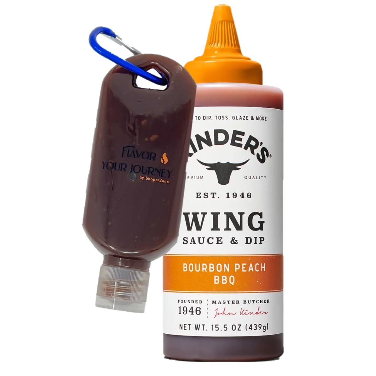 Kinders BBQ Sauce Bourbon Peach 15.5 oz Bundle with