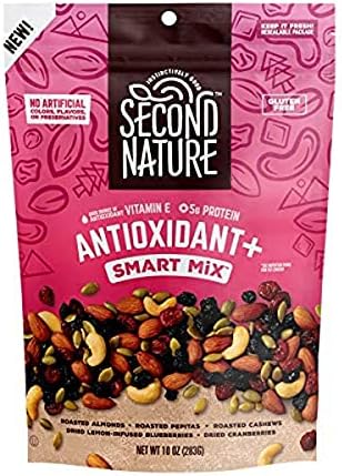 Second Nature Antioxidant+ Smart Mix, Good Source of Vitamin E, No Artificial Colors, Flavors or Preservatives, Low Sodium, Kosher, Gluten Free, 10 oz (Pack of 1)