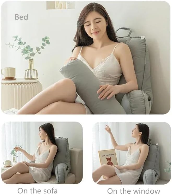 Miniatura 4 de Homesally Almohada de lectura, cojín de espalda con reposabrazos, soporte de espalda multifuncional, ideal para leer, se puede utilizar como