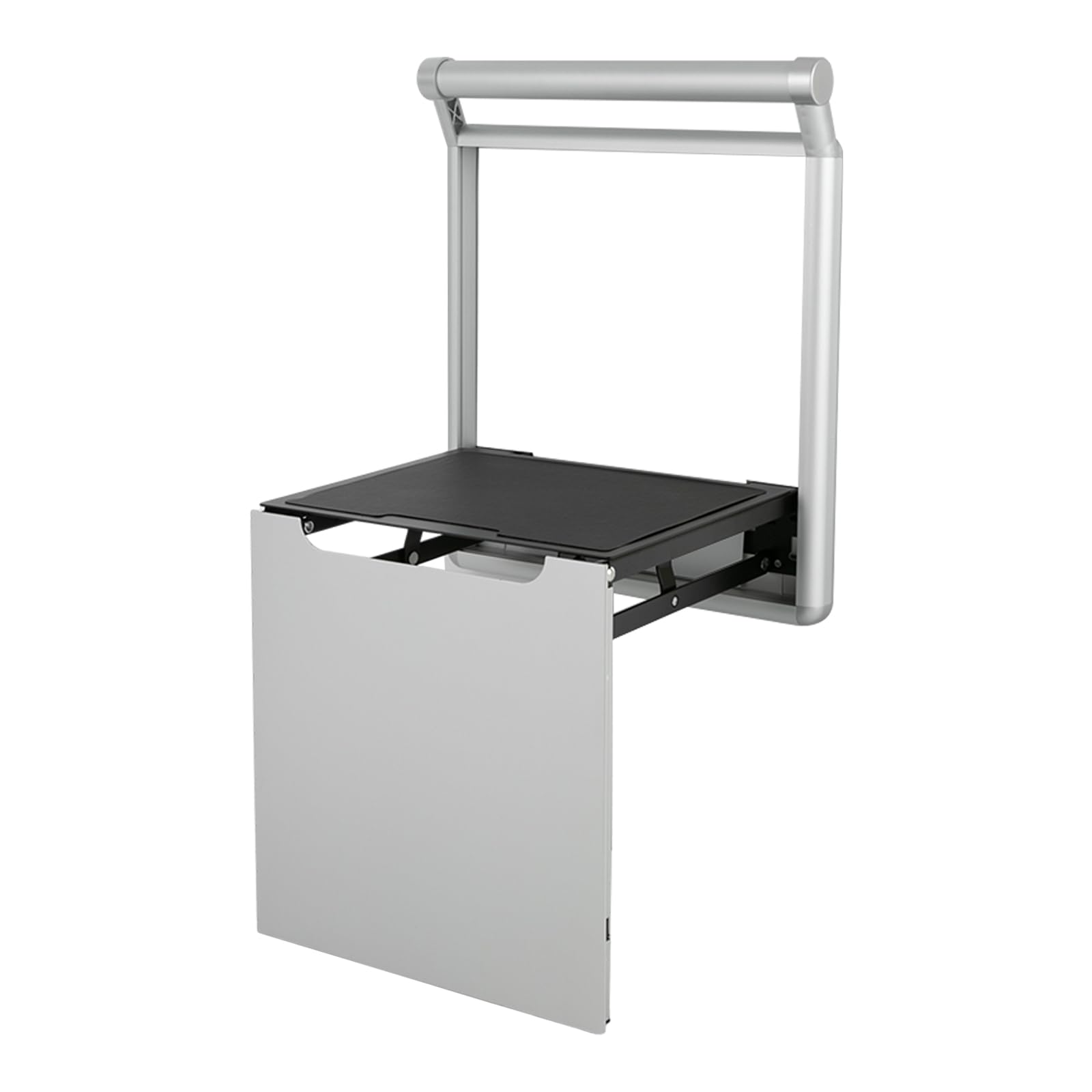Asiento de ducha plegable de pared, automático, capacidad de carga máxima de 150 kg, silla de ducha con mango y almohadillas antideslizantes, taburete de ducha para personas mayores