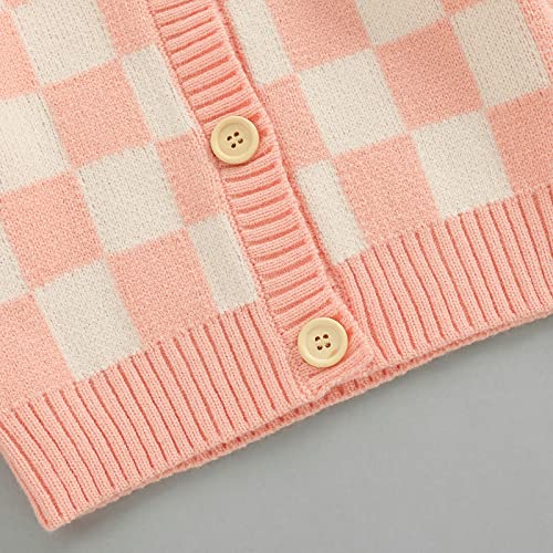 Toddler Baby Girl Cardigan Long Sleeve Floral Button Knit Sweater Coats Top Cute Fall Winter Knitwear Jacket Warm Clothes (Hoodie Pink,2-3T) #TOP4