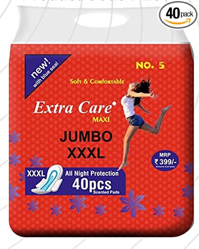 Extra Care Sanitary Pads Red Maxi for Women | Dry-net Soft & Comfortable Sanitary Napkins for Day & Night Protection 40 Sanitary Pad