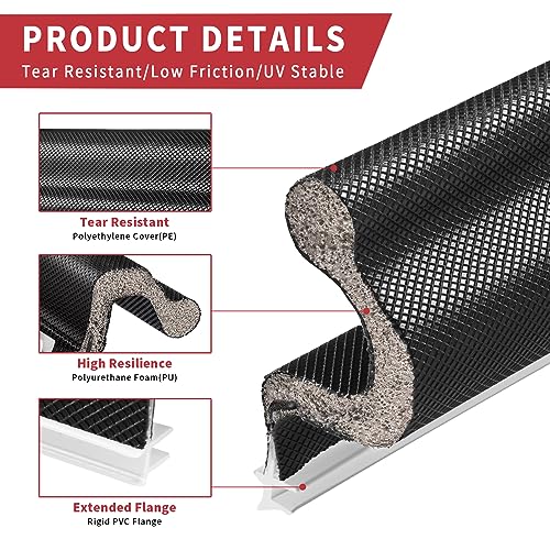 Image of 26 Feet Long Reach Weather Stripping Seal With 4 PCS Corner Seals, V-Shaped Replacement Strip Foam Kerf Insulation for Door Frame (Black)