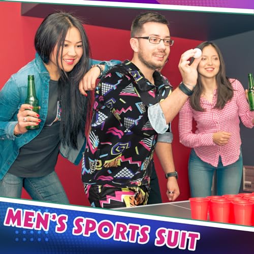 Image of Arssm Retro 80s 90s Outfit Sets for Men Vintage Jacket and Joggers Sweatpants 80s Tracksuit Streetwear
